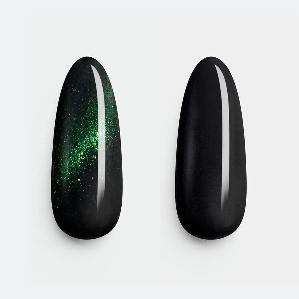 Gelous Fantasy Green Fairy and Black Out gel nail polish swatch - photographed in New Zealand