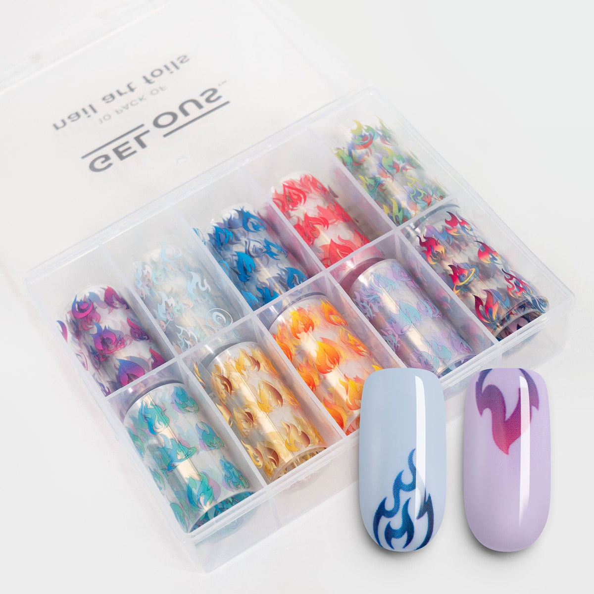 Gelous Colourful Flames Nail Art Foils product photo - photographed in New Zealand