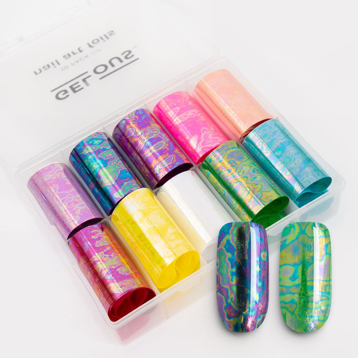 Gelous Colourful Iridescence Nail Art Foils sproduct photo - photographed in New Zealand