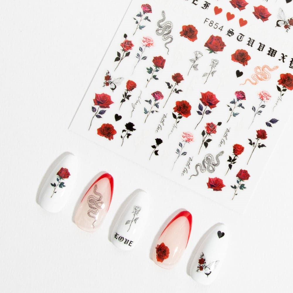 Gelous Roses are Red Nail Art Stickers product photo - photographed in New Zealand
