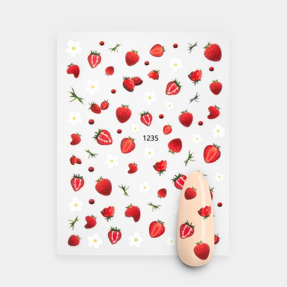 Gelous Strawberries Nail Art Stickers product photo - photographed in New Zealand
