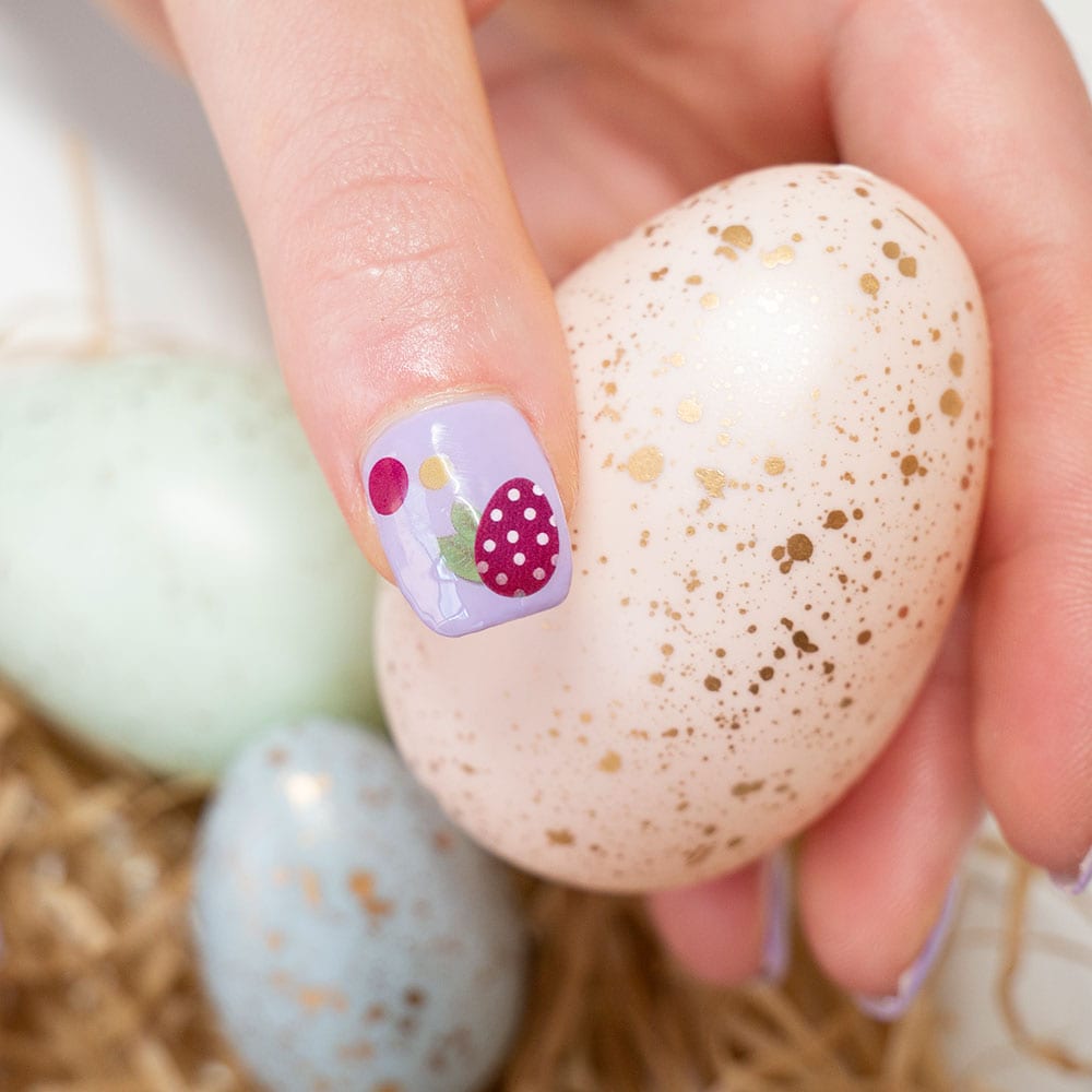 Gelous Easter Eggs Nail Art Stickers - photographed in New Zealand on model