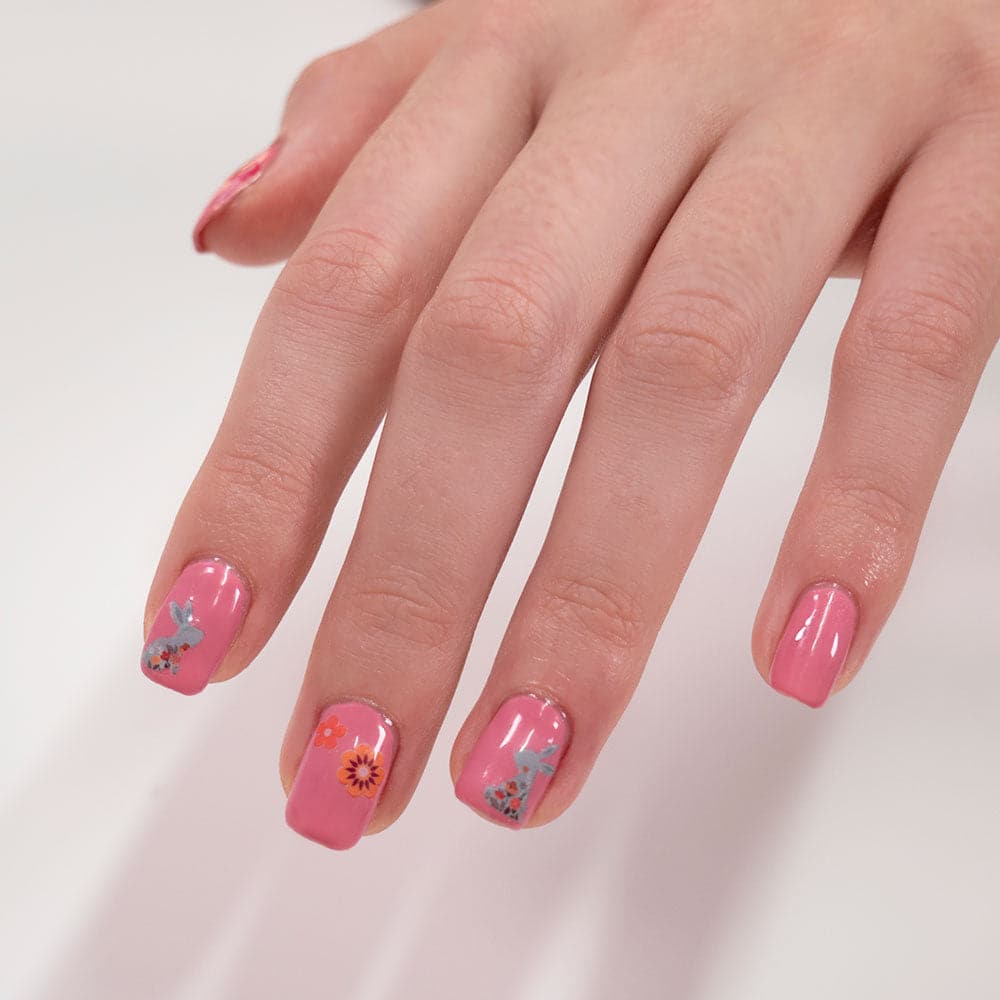 Gelous Happy Easter Nail Art Stickers - photographed in New Zealand on model