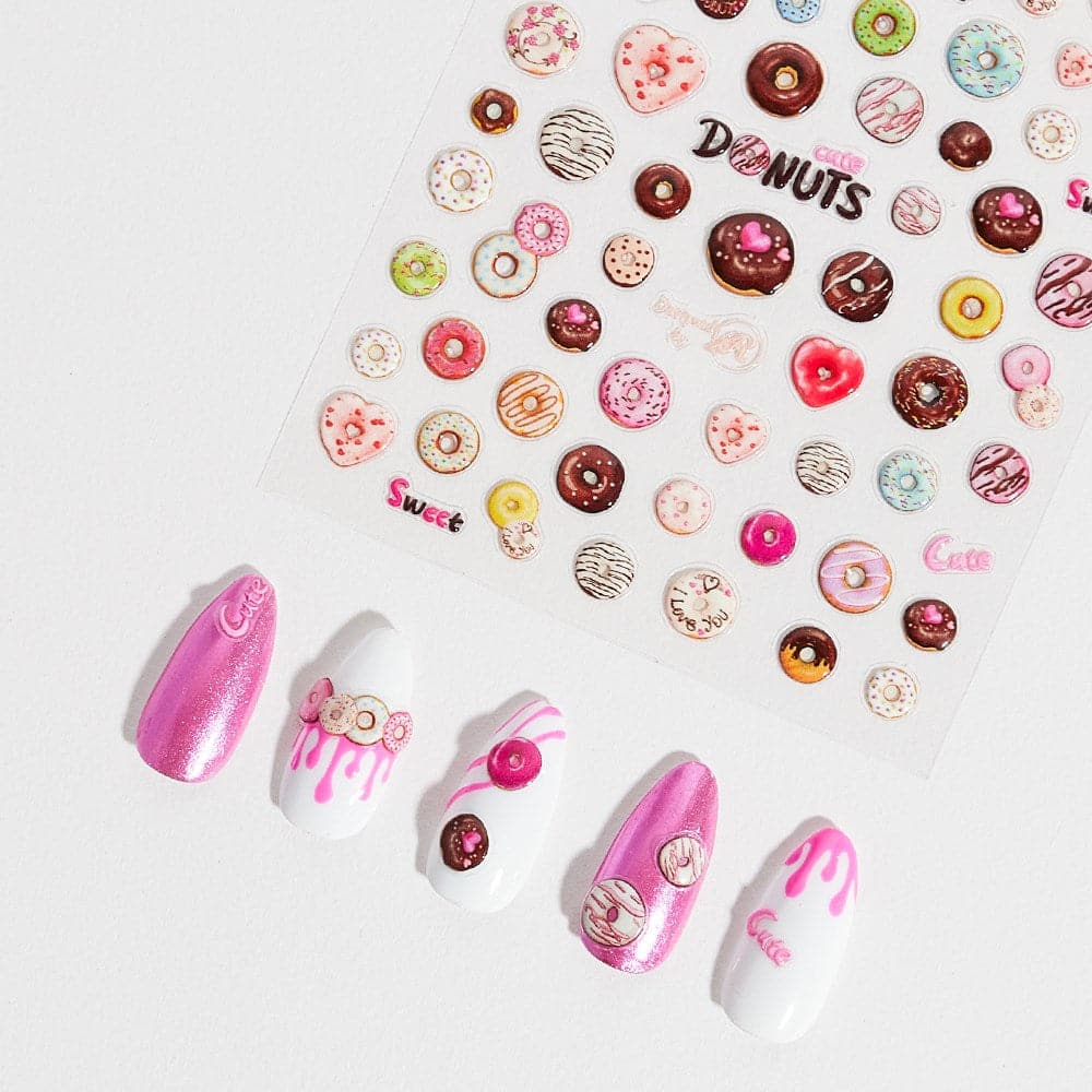 Gelous Donut Nail Art Stickers product photo - photographed in New Zealand