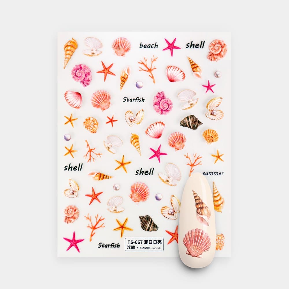 Gelous Seashells Nail Art Stickers product photo - photographed in New Zealand