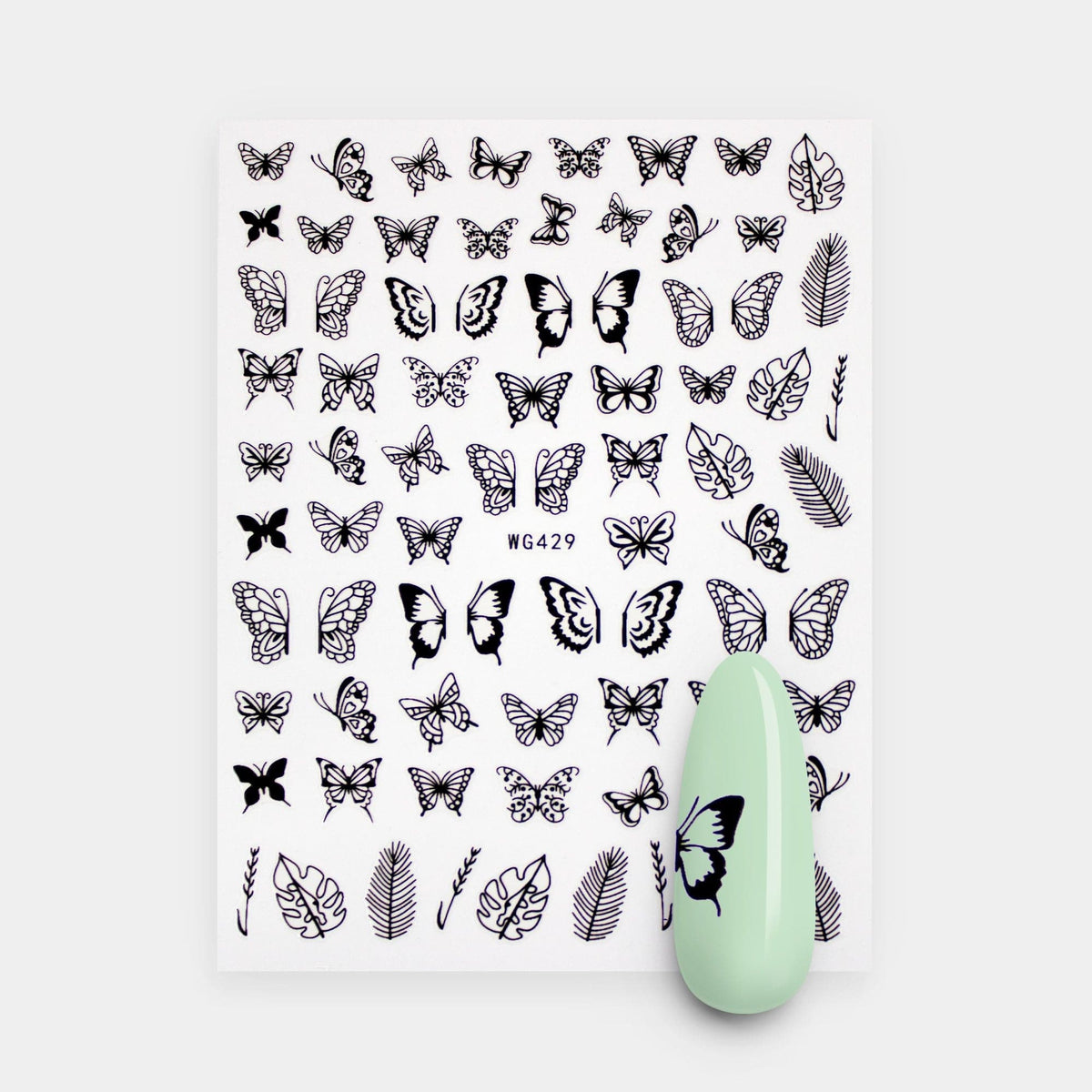 Gelous Black Butterflies Nail Art Stickers product photo - photographed in New Zealand