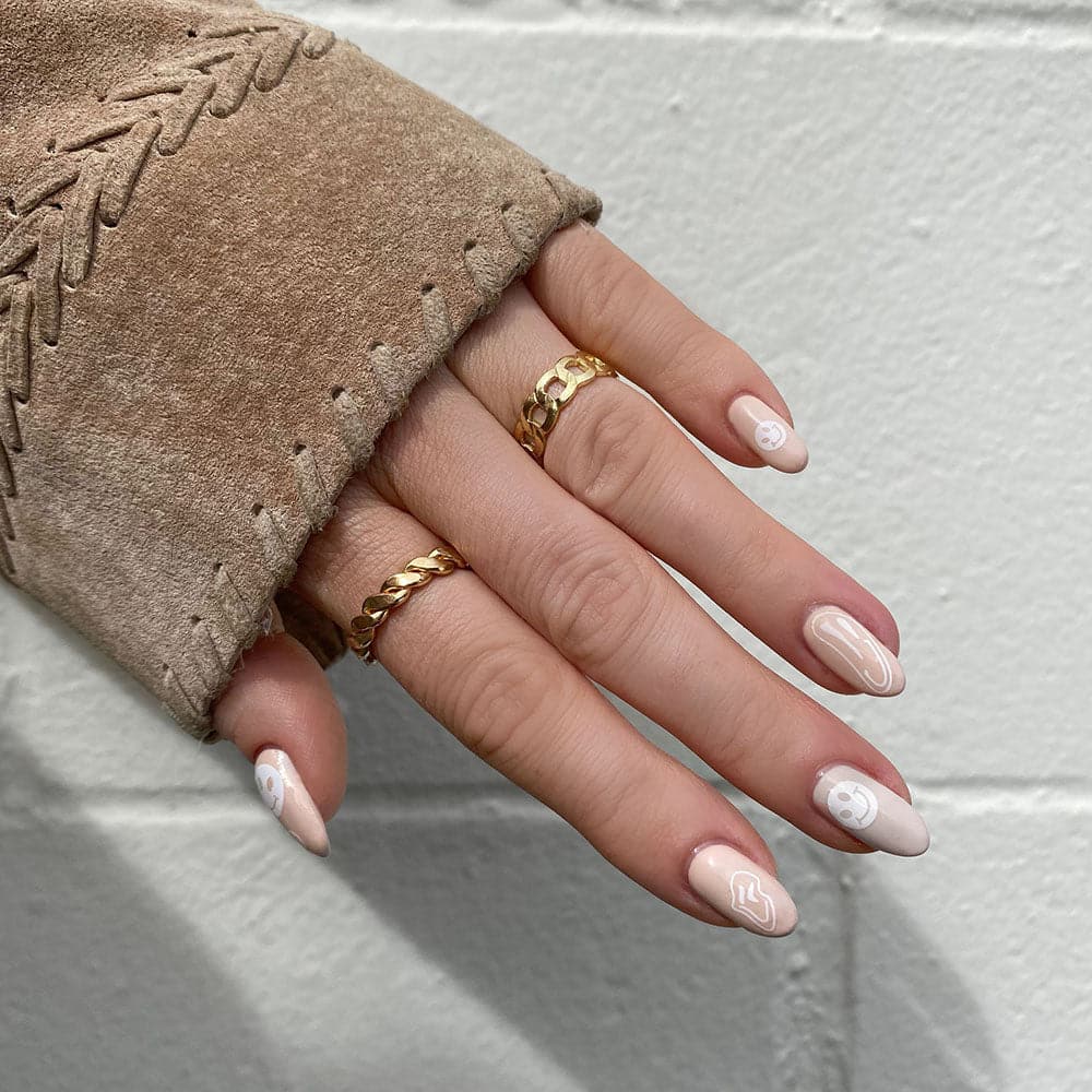 Gelous White Smilies Nail Art Stickers gel nail polish - photographed in New Zealand