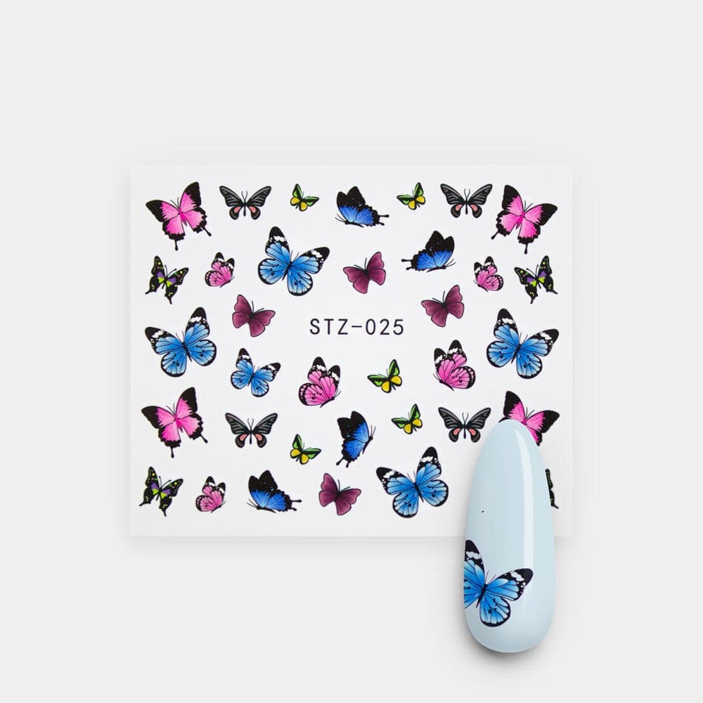 Gelous Colourful Butterflies Water Nail Transfers product photo - photographed in New Zealand