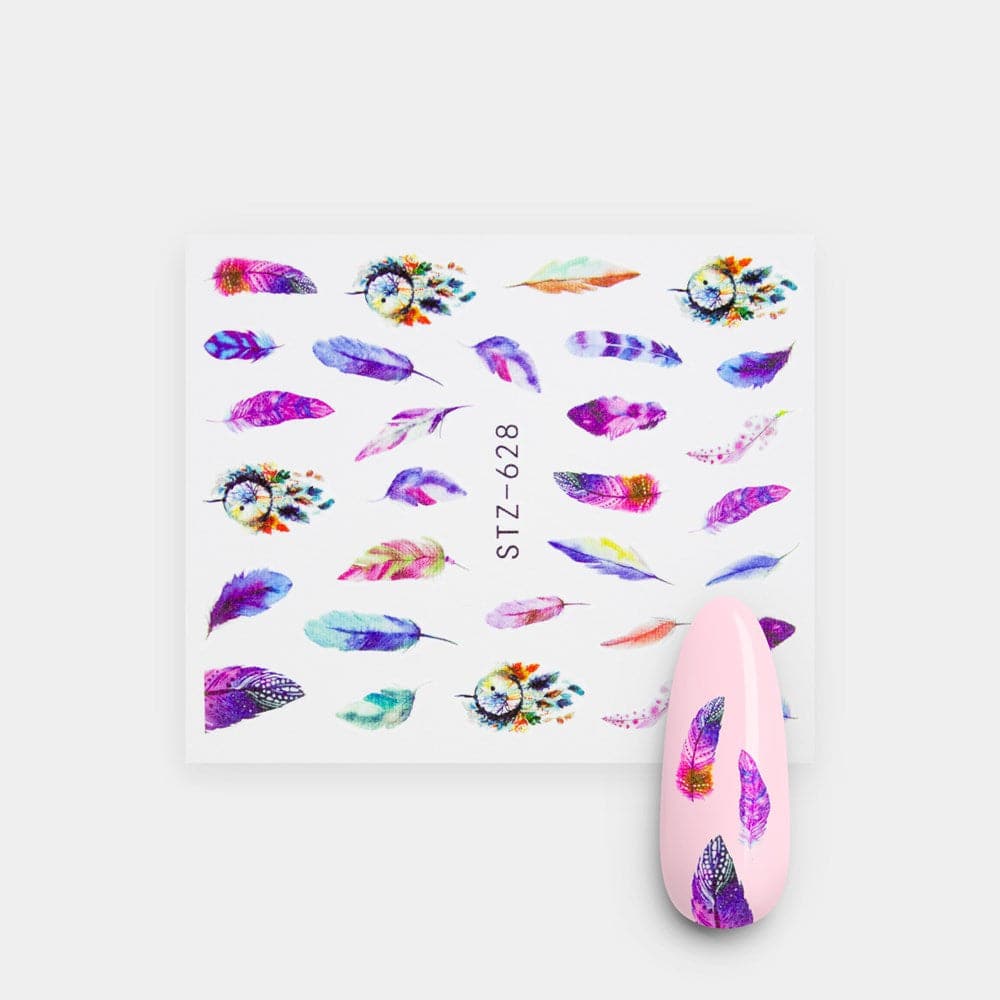 Gelous Watercolour Feathers Water Nail Transfers product photo - photographed in New Zealand