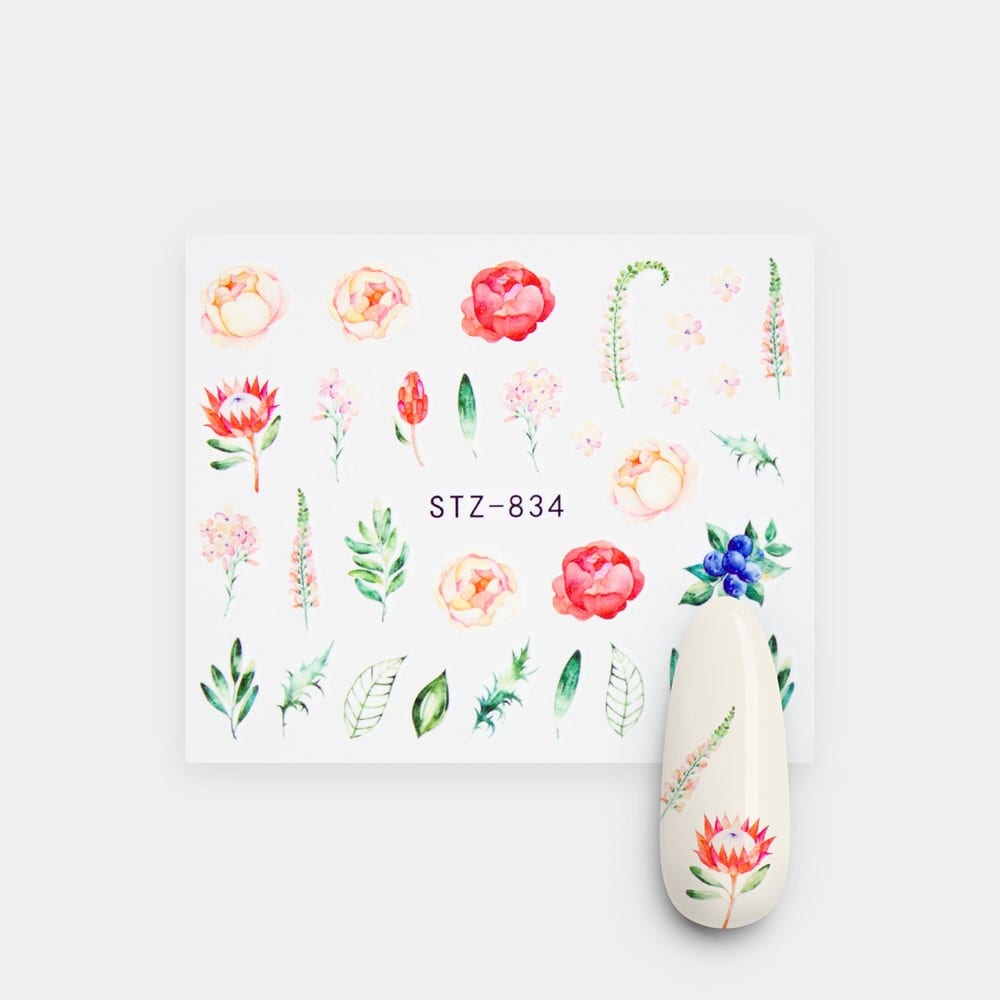 Gelous Watercolour Flowers Water Nail Transfers product photo - photographed in New Zealand
